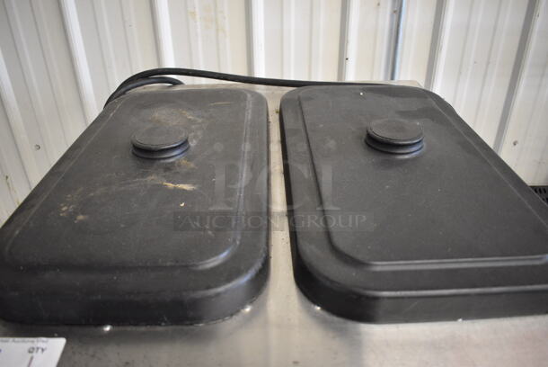 Taylor 342D-27 Stainless Steel Commercial Floor Style Air Cooled 2 Flavor Frozen Beverage Machine w/ Drink Mixer Attachment on Commercial Casters. 208-230 Volts, 1 Phase. 26x34x60 - Image 4 of 7