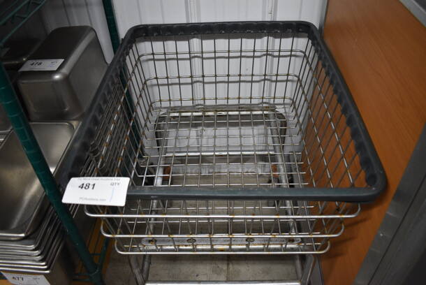 Metal Portable Basket on Commercial Casters. 22x27x27 - Image 3 of 3