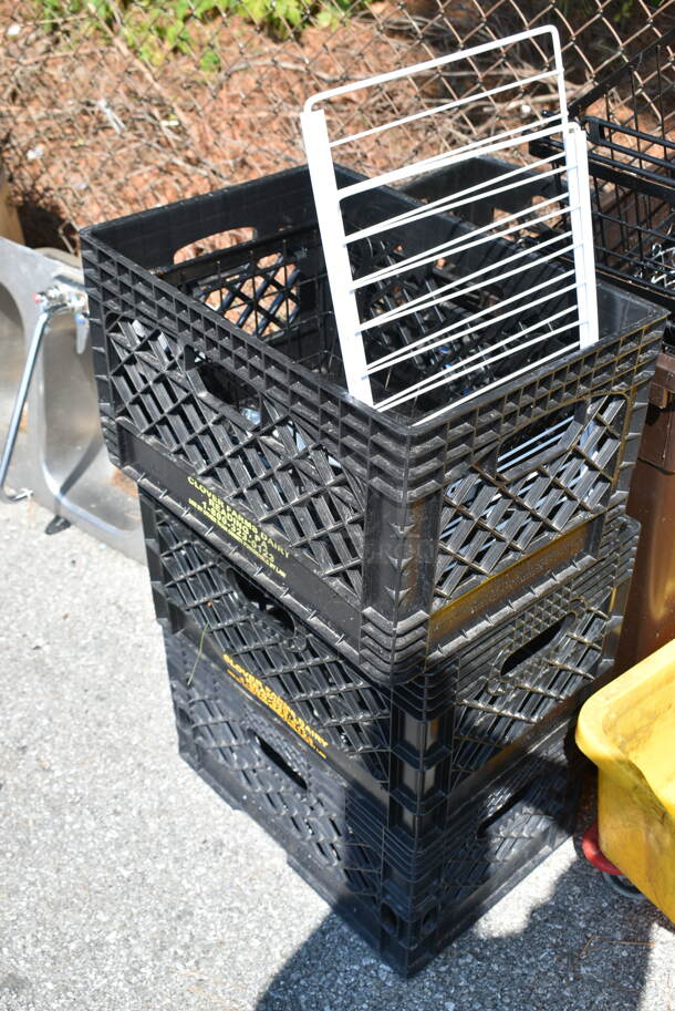ALL ONE MONEY! Lot of Various Items Including Yellow Mop Bucket, Brown Slim Jim Trash Can, Baskets and Milk Crates - Image 5 of 12