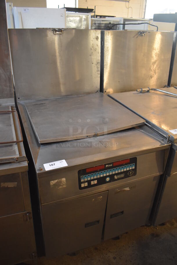 Pitco Frialator DD24RUFM Stainless Steel Commercial Natural Gas Powered Donut Fryer w/ Grease Trap. 72,000 BTU. 29x43x56 - Image 3 of 9
