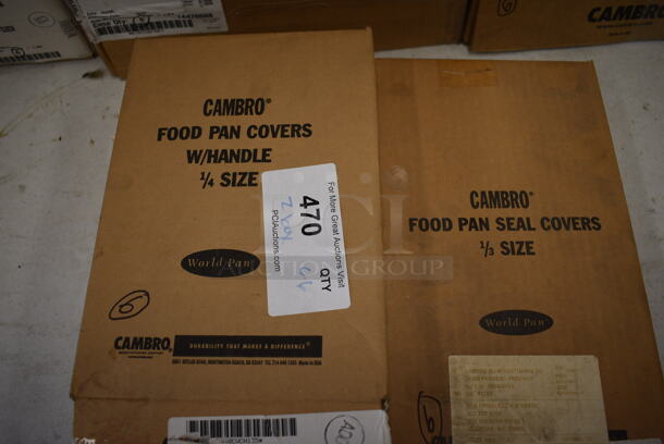 ALL ONE MONEY! Lot of 12 BRAND NEW IN BOX! Cambro Clear Poly Drop In Bin Lids; Six 1/4, Six 1/3 - Image 3 of 3