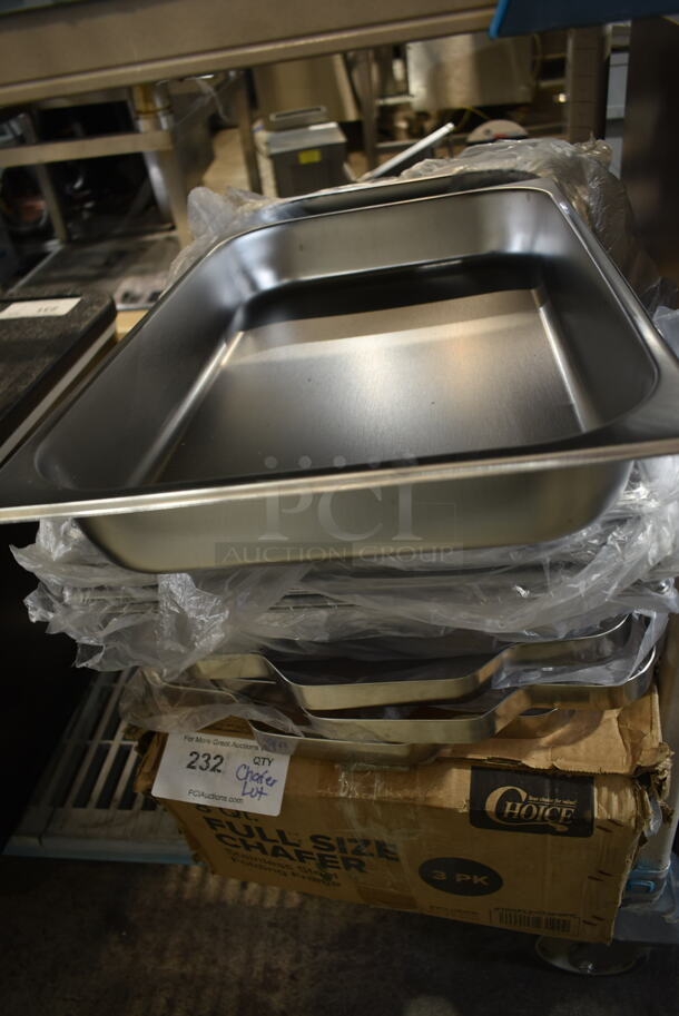 BRAND NEW IN BOX! 3 Choice 100FLDCHF3PK 8 Quart Full Size Chafer w/ Extra Frames and Drop Ins
