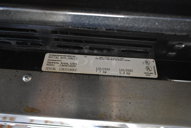 JennAir Maytag JJW9830DDP Stainless Steel Commercial Electric Powered Double Stack Oven. Door Needs To Be Attached. 120/208-240 Volts.  - Image 2 of 7