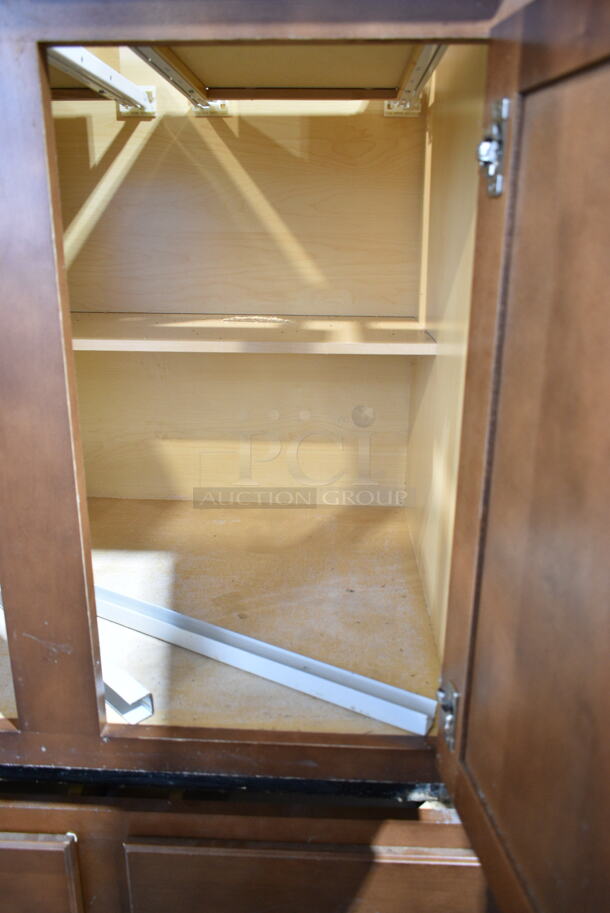 4 Wood Pattern Counters; 2 Single Door/Drawer and 2 Double Door/Drawer. No Countertops. 4 Times Your Bid!  - Image 5 of 12