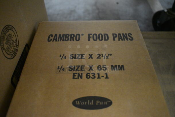 ALL ONE MONEY! Lot of 12 BRAND NEW IN BOX! Cambro Poly Black 1/4 Size Drop In Bins. 1/4x2.5 - Image 3 of 3