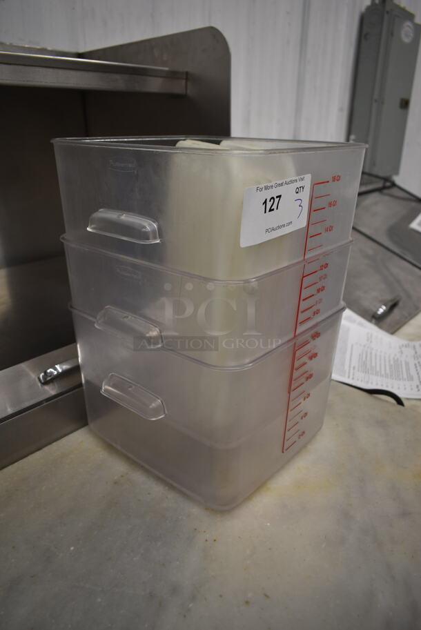 ALL ONE MONEY! Lot of 3 Poly Bins and 3 White Lids - Image 2 of 4