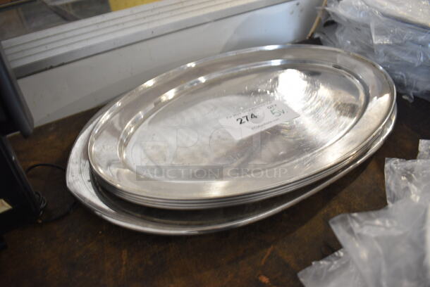 5 Various Oval Metal Trays. Includes 18x12x1. 5 Times Your Bid! - Image 2 of 3