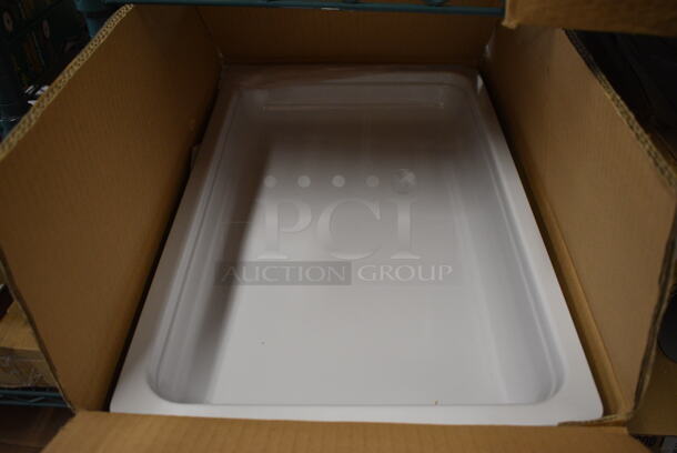 ALL ONE MONEY! Lot of 3 BRAND NEW IN BOX! White Poly Full Size Drop In Bins. 1/1x2 - Image 1 of 4