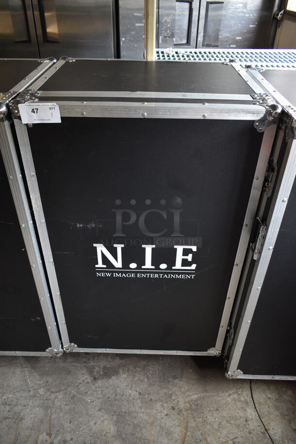 New Image Entertainment NIE Black Metal Hard Case on Commercial Casters. - Image 1 of 4