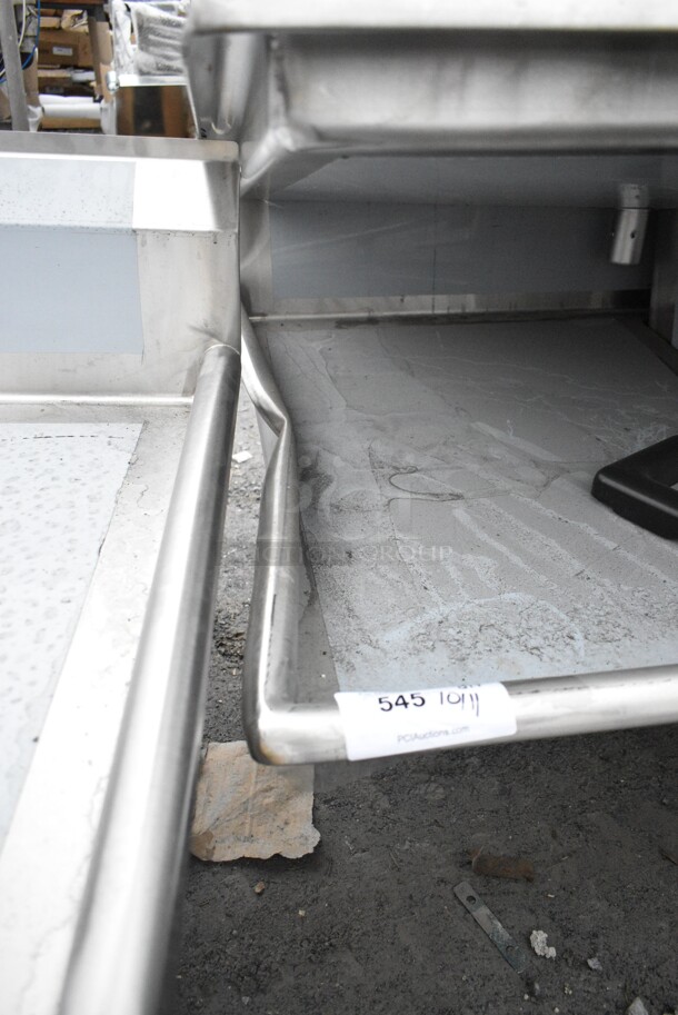BRAND NEW SCRATCH AND DENT! Regency 600S32028224 115" 16-Gauge Stainless Steel Three Compartment Commercial Sink with 2 Drainboards - 20" x 28" x 14" Bowls. No Legs.  - Image 4 of 10