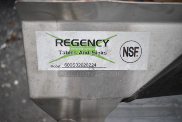 BRAND NEW SCRATCH AND DENT! Regency 600S32028224 115" 16-Gauge Stainless Steel Three Compartment Commercial Sink with 2 Drainboards - 20" x 28" x 14" Bowls. No Legs.  - Image 10 of 10