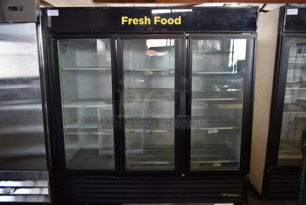 2012 True GDM-72 ENERGY STAR Metal Commercial 3 Door Reach In Cooler Merchandiser w/ Poly Coated Racks. 115 Volts, 1 Phase. Tested and Working! - Image 1 of 9
