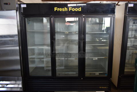 2012 True GDM-72 ENERGY STAR Metal Commercial 3 Door Reach In Cooler Merchandiser w/ Poly Coated Racks. 115 Volts, 1 Phase. Tested and Working!