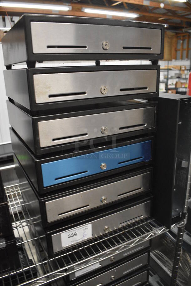 6 Metal Cash Drawers w/ Stainless Steel Face. 16x16.5x4.5. 6 Times Your Bid! - Image 2 of 3
