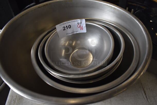 9 Various Metal Bowls. Includes 16x16x6. 9 Times Your Bid! - Image 3 of 3