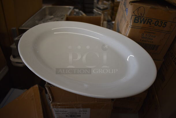 6 BRAND NEW IN BOX! Oneida White Ceramic Oval Plates. 15x10.5x1. 6 Times Your Bid! - Image 2 of 3