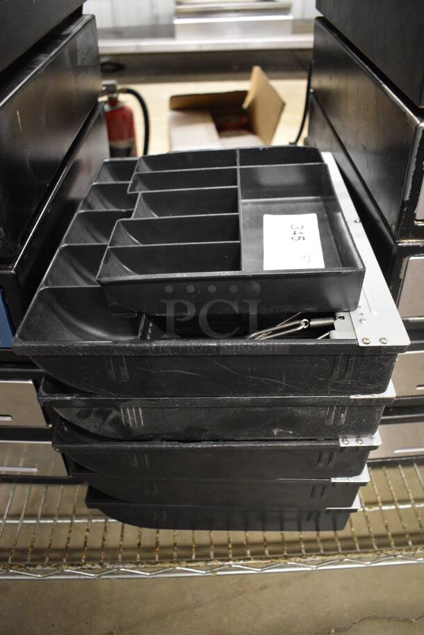 ALL ONE MONEY! Lot of 6 Black Poly Cash Drawer Inserts! Includes 14x11.5x3 - Image 4 of 5