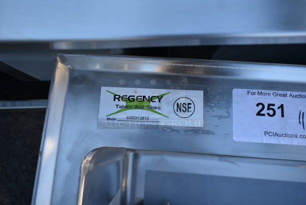 BRAND NEW SCRATCH AND DENT! Regency 600DI12812 Stainless Steel Commercial Single Bay Drop In Sink w/ Faucet and Handles. - Image 4 of 4