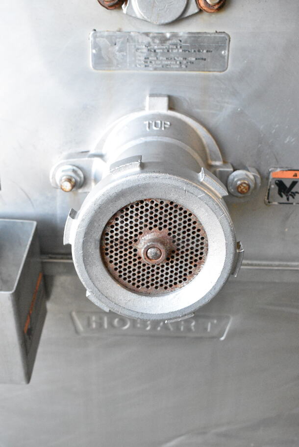 Hobart MG2032 Metal Commercial Floor Style Electric Powered Meat Mixer Grinder w/ Foot Pedal on Commercial Casters. 208 Volts, 3 Phase. - Image 6 of 9