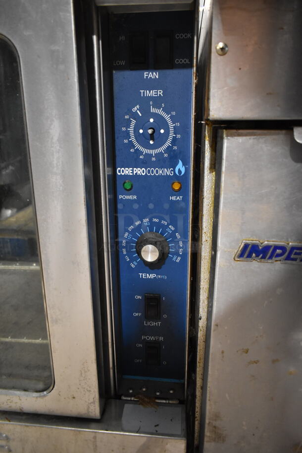 Stainless Steel Commercial Full Size Natural Gas Powered Convection Oven w/ View Through Doors, Metal Oven Racks and Thermostatic Controls.  - Image 3 of 5