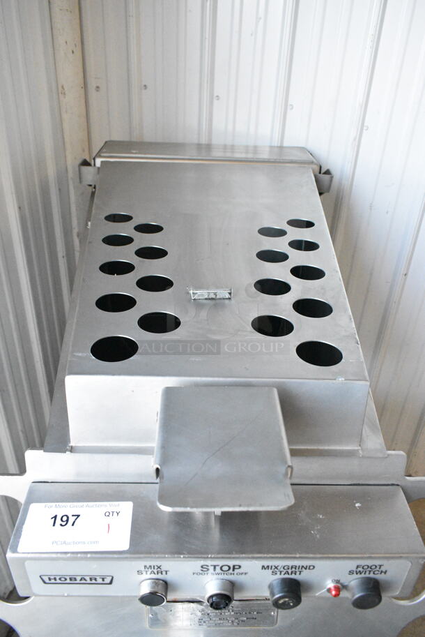 Hobart MG2032 Metal Commercial Floor Style Electric Powered Meat Mixer Grinder w/ Foot Pedal on Commercial Casters. 208 Volts, 3 Phase. - Image 8 of 9