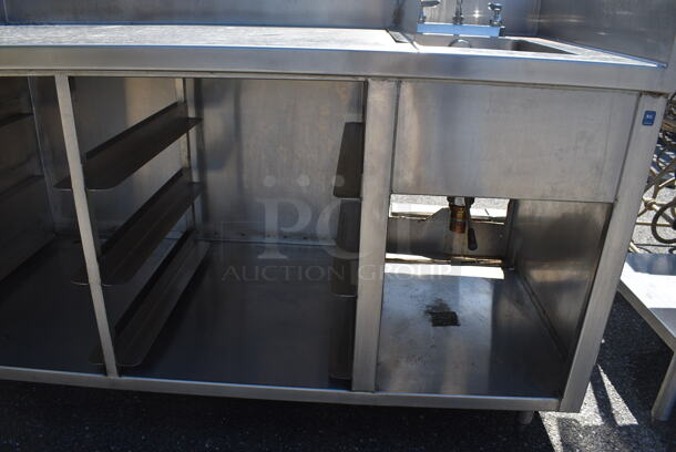 Stainless Steel Commercial Table w/ Sink Basin, Faucet, Handles, Splash Guard and Under Shelf. 66x30x53 - Image 5 of 7
