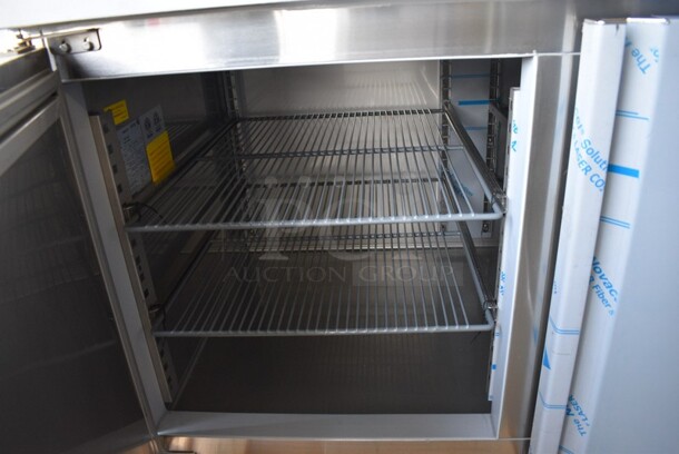 BRAND NEW SCRATCH AND DENT! 2020 Asber Model PWPT67 Stainless Steel Commercial Pizza Prep Table. Missing Compressor. 115 Volts, 1 Phase. 67.5x32.5x40. - Image 7 of 10