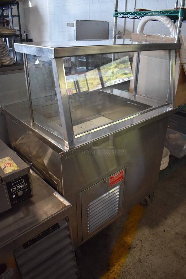 Stainless Steel Commercial Refrigerated Buffet Station on Commercial Casters. 36x30x52.5. Tested and Working! - Image 3 of 5