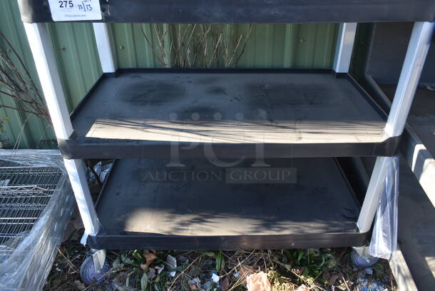Black Poly 3 Tier Cart on Commercial Casters. 40x20x38 - Image 3 of 4