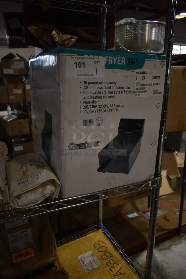 BRAND NEW! Centaur CEN-FRY16 Stainless Steel Countertop Electric Fryer w/ Basket and Lid. 208/240 Volts, 1 Phase.  - Image 2 of 3