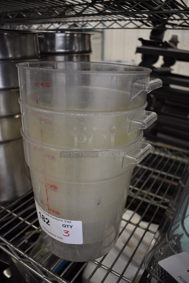 ALL ONE MONEY! Lot of 3 Clear Poly 4 Quart Bins! 8x7x8.5 - Image 2 of 2