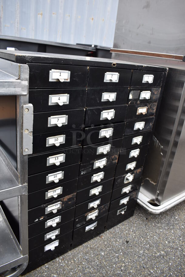 Black Metal 33 Drawer Filing Cabinet. 31x18x38 - Image 2 of 4