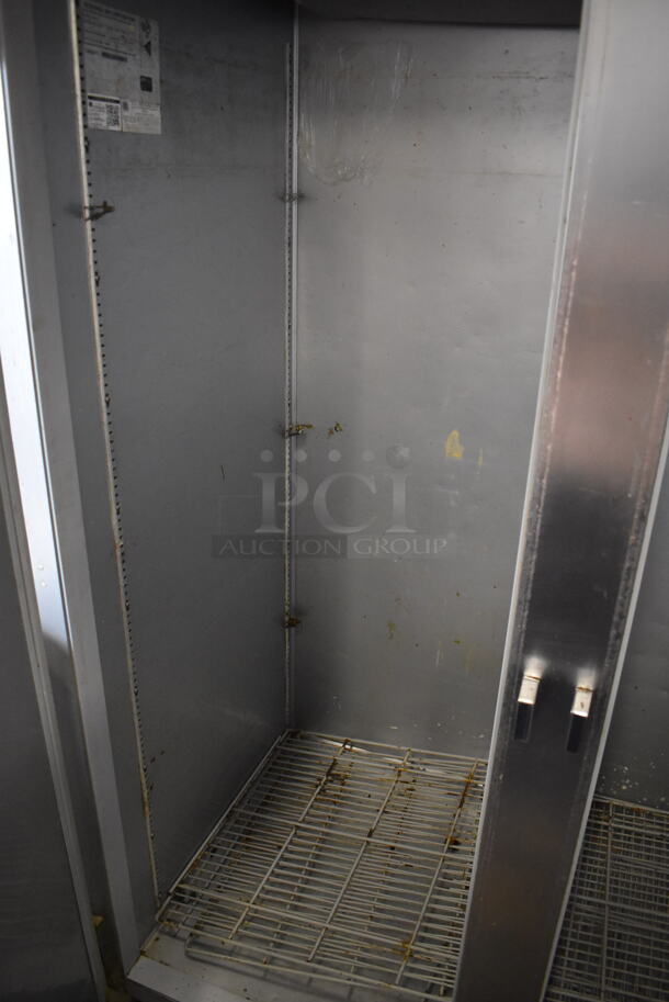 Beverage Air HR2-1S Stainless Steel Commercial 2 Door Reach In Cooler on Commercial Casters. 115 Volts, 1 Phase. 52x33x85. Tested and Working! - Image 6 of 8