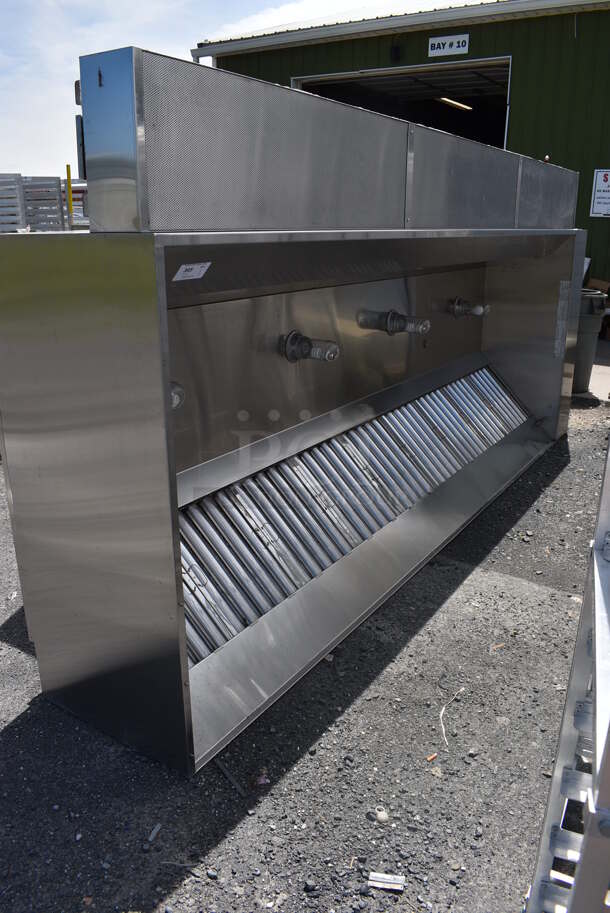 12' CaptiveAire Model 5424 PK-ND-2 Q SELF CONTAINED Stainless Steel Commercial Grease Hood w/ Make Up Air Vent. 156x68x26