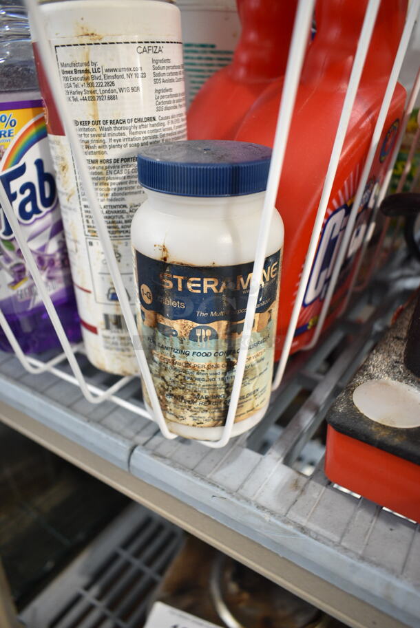 ALL ONE MONEY! White Wire Bin w/ Contents Including Spray Bottles - Image 2 of 8