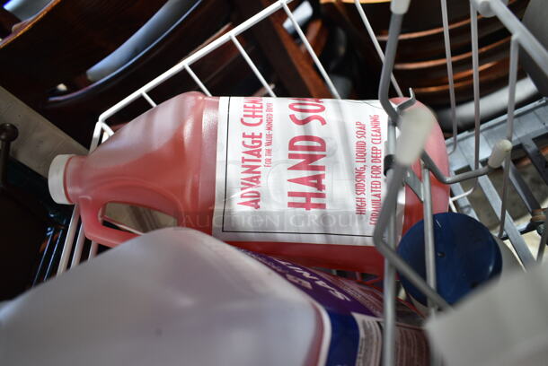 ALL ONE MONEY! White Wire Bin w/ Contents Including Spray Bottles - Image 8 of 8