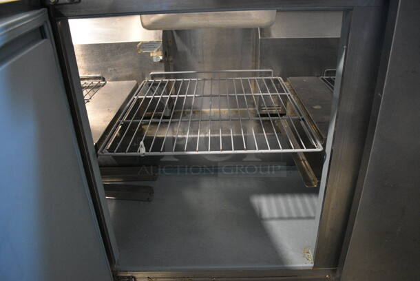 Delfield Stainless Steel Commercial Sandwich Salad Prep Table Bain Marie Mega Top on Commercial Casters. 72x35x45. Tested and Working! - Image 7 of 8