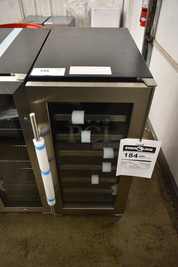 BRAND NEW SCRATCH AND DENT! Danby Silhouette DWC031D1BSSPR Stainless Steel Built In 28 Bottle Wine Cooler Merchandiser. 115 Volts, 1 Phase. Tested and Working! - Image 1 of 4