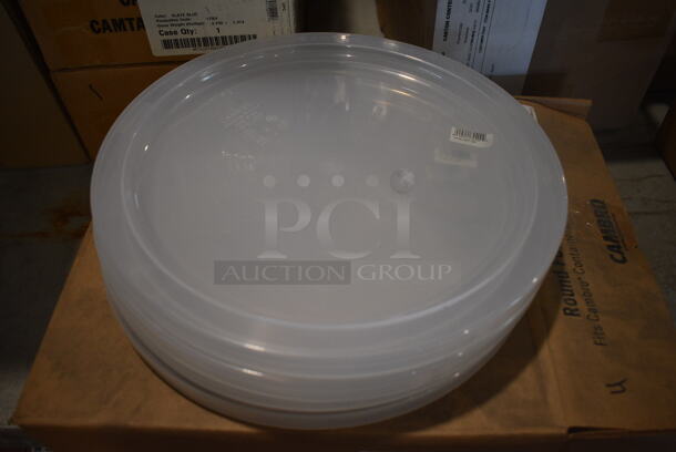 ALL ONE MONEY! Lot of 4 BRAND NEW IN BOX! Cambro Clear Poly Round Lids. 12.5x12.5x1
