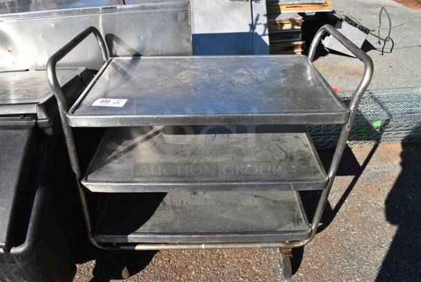 Stainless Steel 3 Tier Cart on Commercial Casters. 37x21x34