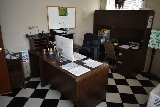 ALL ONE MONEY! ROOM LOT of Various Items Including Desk, Cabinet and Chair. Does Not Include Computer or Printer. BUYER MUST REMOVE. (front hallway) - Image 3 of 12