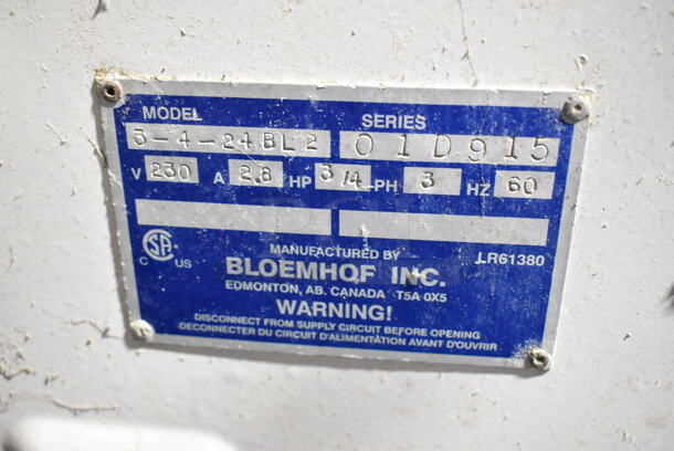 Bloemhof 5-4-24BL2 Metal Commercial Floor Style Dough Sheeter on Commercial Casters. 230 Volts, 3 Phase.  - Image 7 of 7