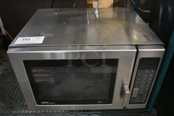 Amana Stainless Steel Commercial Countertop Microwave Oven. 21.5x18.5x14
