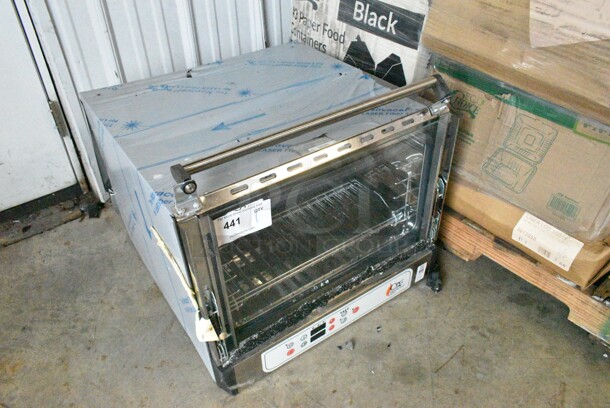 BRAND NEW SCRATCH AND DENT! Cooking Performance Group CPG 351COHD3A Stainless Steel Countertop Half Size Electric Powered Convection Oven. See Pictures for Broken Glass on Door. 110 Volts, 1 Phase. Tested and Working! - Image 3 of 10