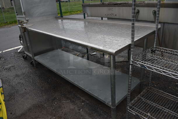 Stainless Steel Table w/ Metal Under Shelf and Mounted Commercial Can Opener. 84x30x33 - Image 4 of 4