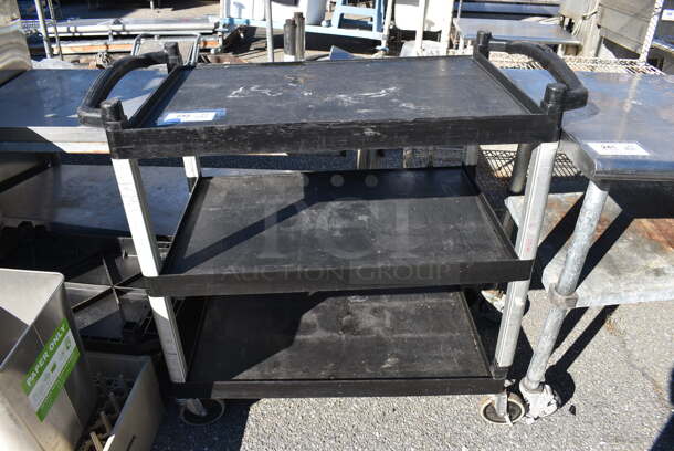 Black Poly 3 Tier Cart on Commercial Casters. 40x21x39 - Image 1 of 4
