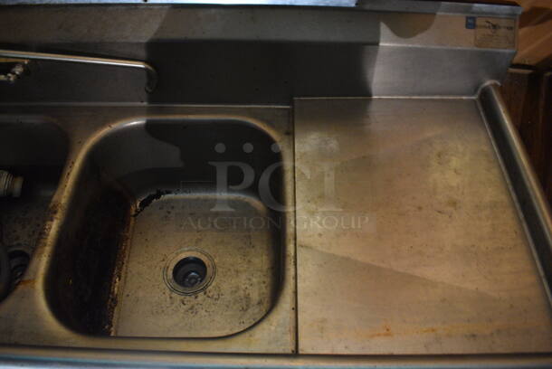 Stainless Steel Commercial 3 Bay Sink w/ Right Side Drain Board, Faucet and Handles. 74x26x20. Bays 16x20x10. Drain Board 16x22x2. (bar) - Image 4 of 7