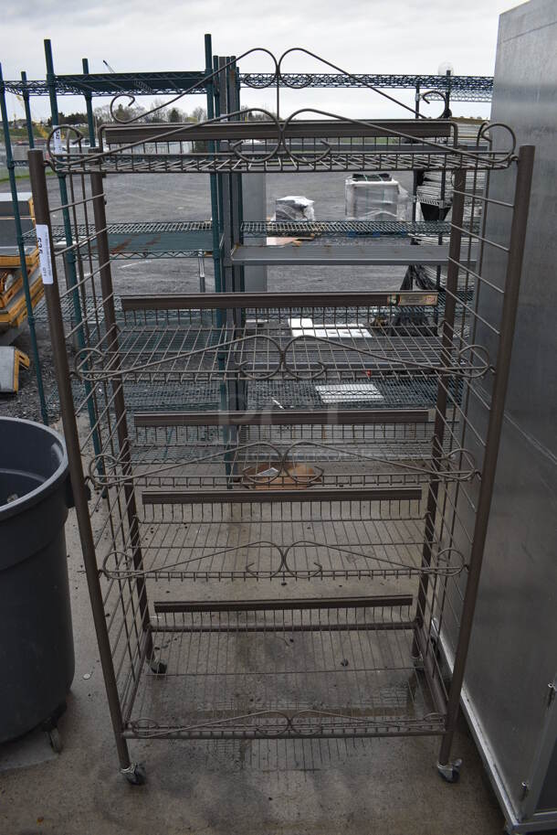 Brown Metal 5 Tier Chip Rack on Casters. 34x18x66 - Image 1 of 3