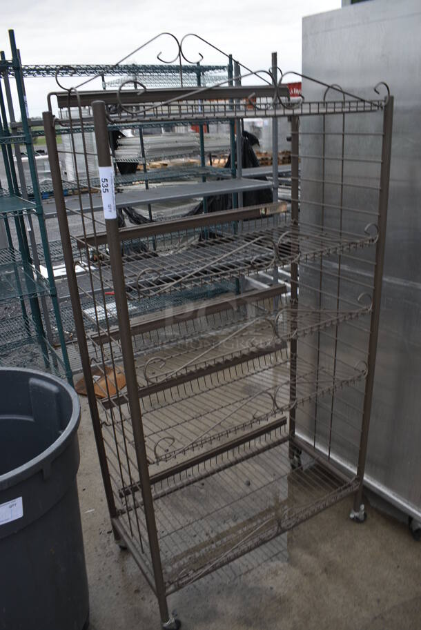 Brown Metal 5 Tier Chip Rack on Casters. 34x18x66 - Image 2 of 3