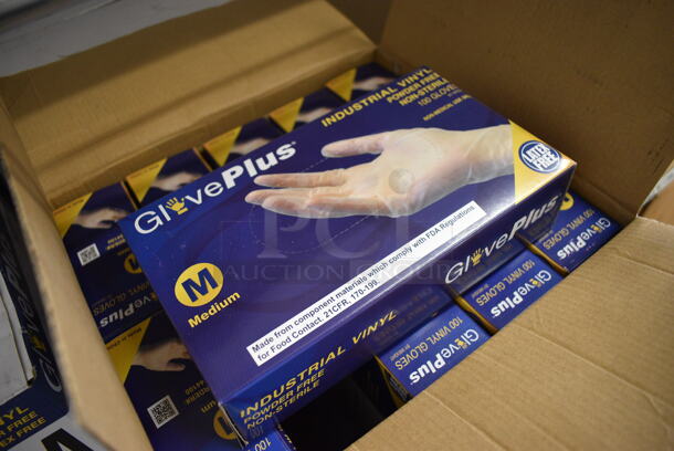 20 BRAND NEW BOXES of Give Plus Industrial Vinyl Powder Free Non Sterile Medium Gloves. 20 Times Your Bid! - Image 3 of 4